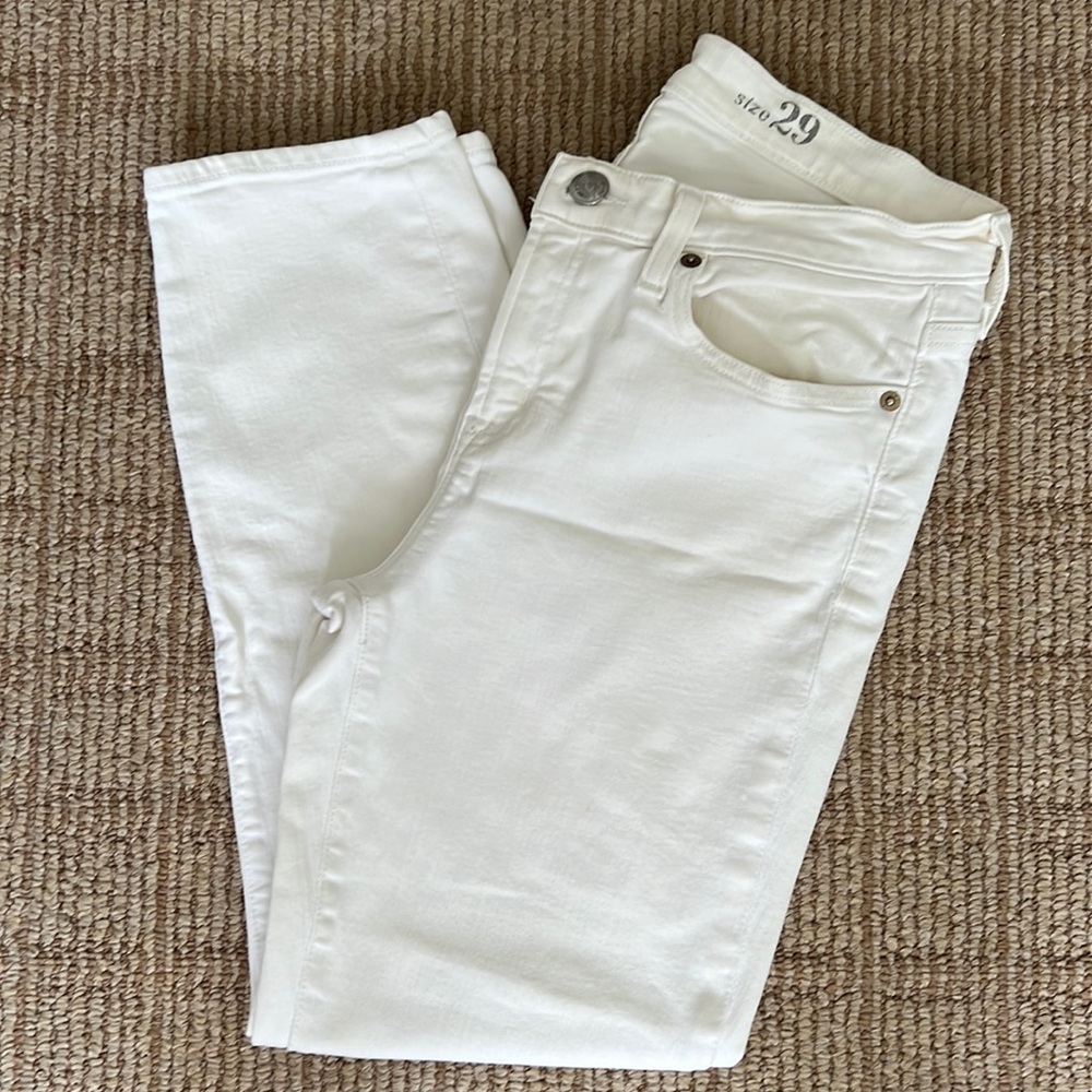 J Crew Cropped White Jeans
